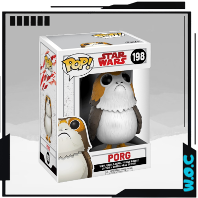 Figura Pop! Star Wars Porg 198 em caixa branca com janela