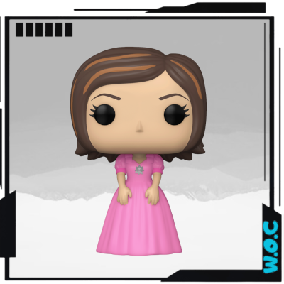 Figura Funko Pop de mulher com vestido rosa e colar de estrela