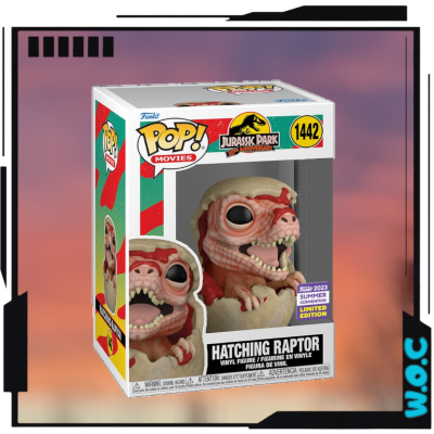 Figura Funko Pop! Jurassic Park Hatching Raptor na caixa
