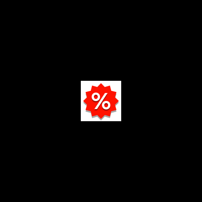 Ícone vermelho de desconto com símbolo de percentagem branco