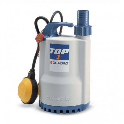 Bomba submersível de água Pedrollo TOP 1 cinza e azul com boia amarela