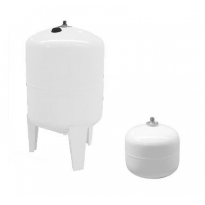 Dois depósitos de pressão brancos um grande e outro pequeno