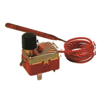 Termóstato mecânico com sonda metálica e tubo de cobre enrolado