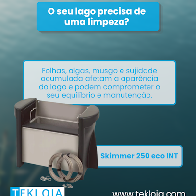 Equipamento Skimmer 250 eco INT para limpeza de lagos com cabos e acessórios