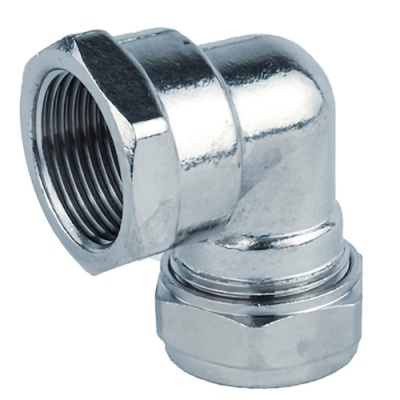 Adaptador de metal cromado em cotovelo para tubagem