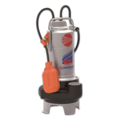 Bomba de água submersível Pedrollo VX prateada com flutuador laranja
