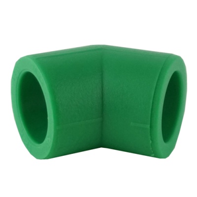 Joelho de tubo verde em plástico para conexões