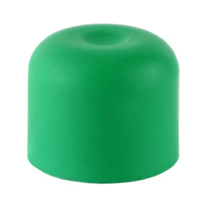 Tampa ou protetor cilíndrico verde com topo afundado