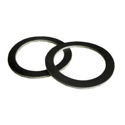 duas juntas circulares pretas sobre fundo branco