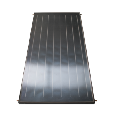Painel solar térmico preto rectangular com linhas verticais finas