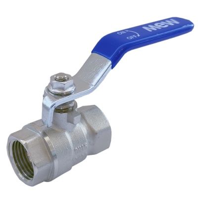 Válvula de esfera metálica com manípulo azul