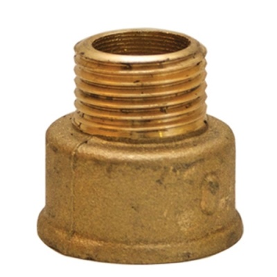 Redutor metálico cilíndrico de latão com rosca exterior