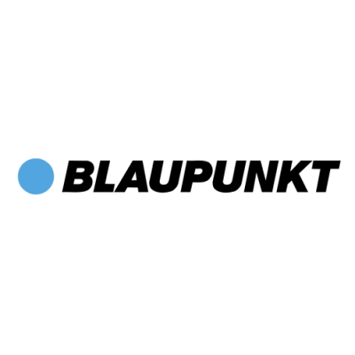 Logótipo BLAUPUNKT com círculo azul e texto preto