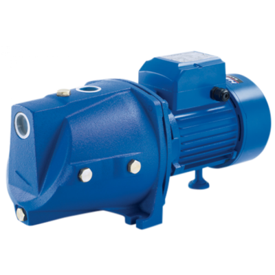 Bomba de água azul com motor elétrico