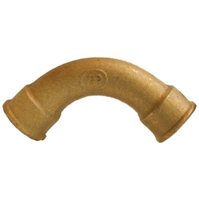 Curva de tubo em latão dourado para canalização