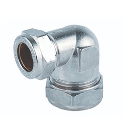 Conector metálico para tubos em ângulo de 90 graus prateado