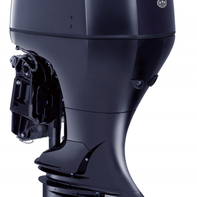 Motor fora de bordo preto TOHATSU FourStroke 225 com hélice prateada