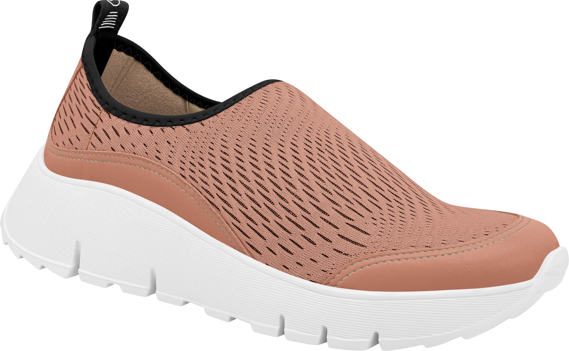 Ténis 760168 Tênis de desporto cor salmão com sola branca espessa e punho preto elástico