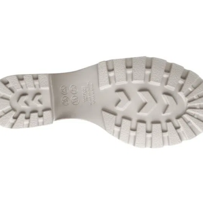 Sola de calçado branca com padrão antiderrapante