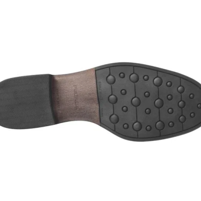 Sola de sapato masculina preta e castanha com padrões antideslizantes