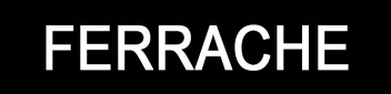 Texto FERRACHE em branco sobre fundo preto.