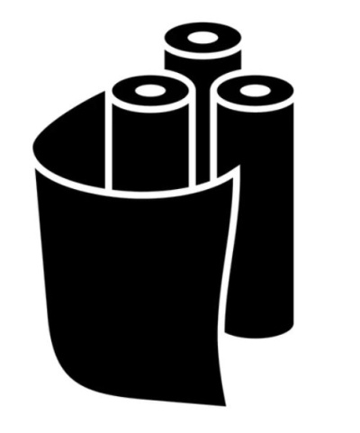 Icone de película enrolada com três rolos