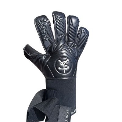 Luva de guarda-redes preta com logótipo e fecho em velcro