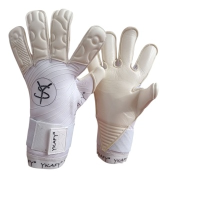 Par de luvas brancas para guarda-redes com texturas e fecho ajustável