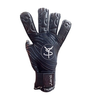 Luva desportiva preta com símbolo branco e fecho de velcro YKAFY