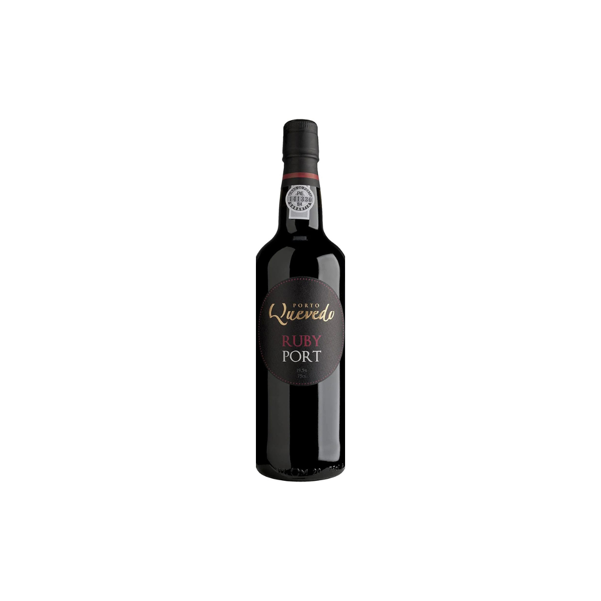 Vinho do Porto Quevedo Port Ruby Kosher 750ml Garrafa de vinho do Porto Ruby com rótulo preto