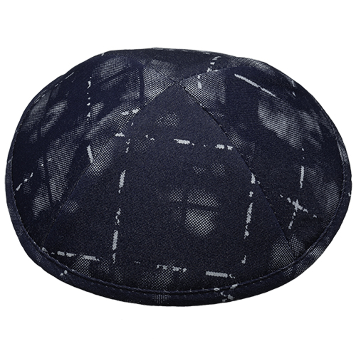 Kipá Jeans com Estampa 17,5 cm Kipá preta com padrão cinzento de linhas irregulares