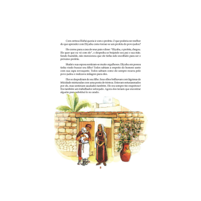 Duas mulheres em roupas tradicionais junto a uma porta em parede de pedra com vasos de plantas