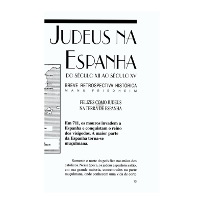 Página de livro sobre judeus na Espanha com mapa ao lado.
