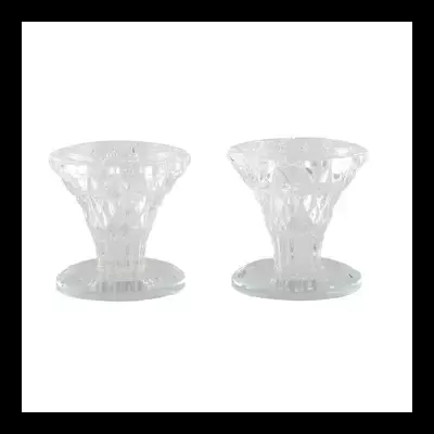 Suportes para copos transparentes em vidro facetado