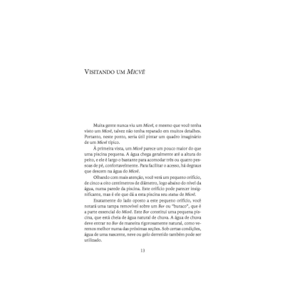 Página de livro com texto em português europeu e título VISITANDO UM MICVÉ
