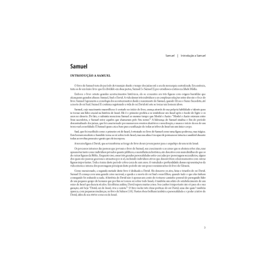 Página digital de texto em português com título 'Samuel' e subtítulo 'INTRODUÇÃO A SAMUEL'.