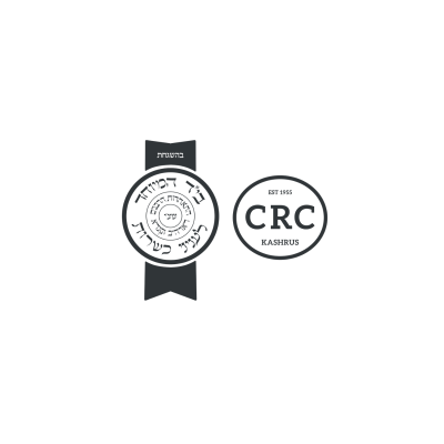 Selos de certificação kosher com texto hebraico e inglês