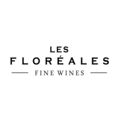 Logótipo LES FLORÉALES FINE WINES em texto preto sobre fundo branco