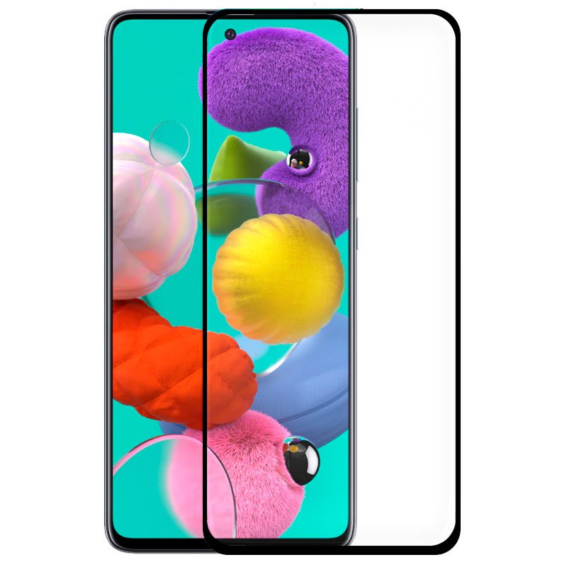 Cool | Protetor de ecrã de vidro temperado COOL para Samsung A515 Galaxy A51 / A52 / A52 5G / A52s 5G / S20 FE / A53 5G (FULL 3D) Smartphone com protetor de ecrã transparente com moldura preta