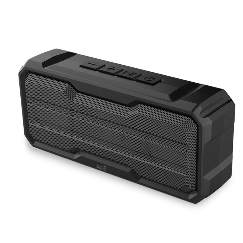 Cool | Coluna universal para música Bluetooth COOL Luton (12 W) Preto Coluna portátil preta com botões no topo e grelha metálica frontal