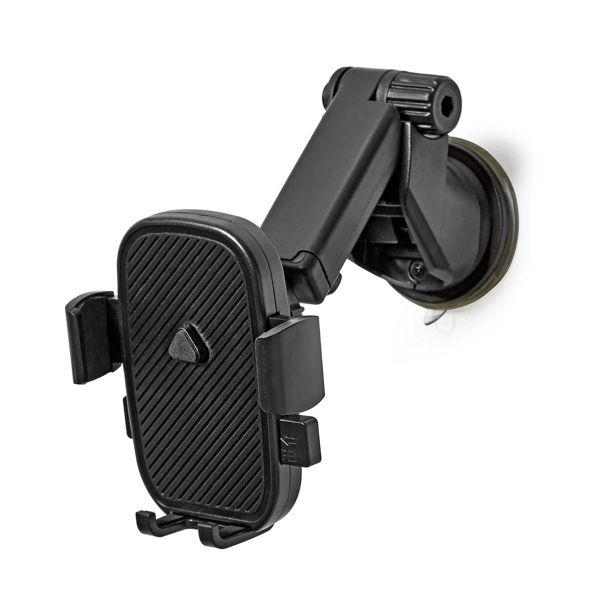 Suporte smartphone para vidro automóvel Nedis| Universal | Tamanho mín ecrã do telemovel: 4,5“ | Tamanho max ecrã: 7” | Interativo Suporte de telemóvel preto com ventosa para carro