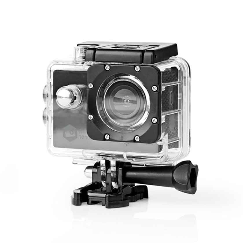Nedis | Action Cam FULL HD 1080P 30 fps Wifi Waterproof Case Câmara de ação em caixa de proteção transparente com montagem preta
