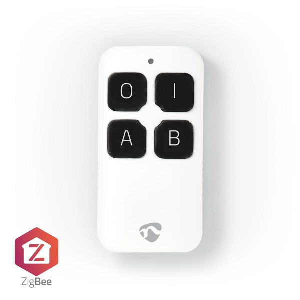 Nedis | Controlo Remoto SmartLife Zigbee 3.0 | Número de botões: 4 Comando remoto branco com quatro botões pretos e texto 0 1 A B
