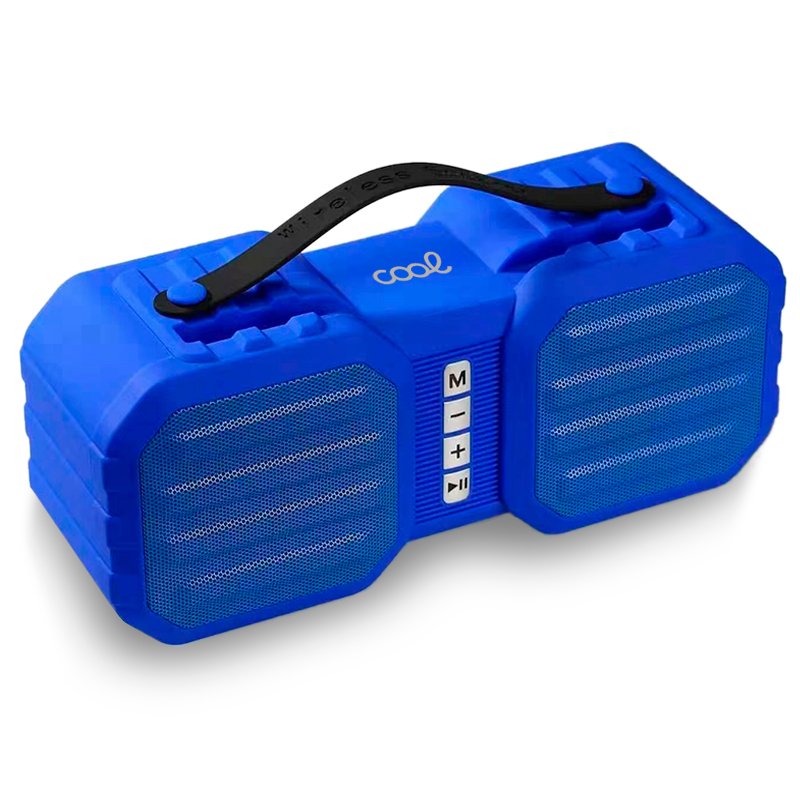 Cool | Coluna universal para música Bluetooth COOL Soho (8W) Azul Coluna de som portátil azul com botões e alça preta