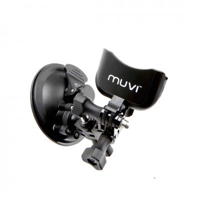 Suporte de carro preto para câmera com ventosa e ajuste