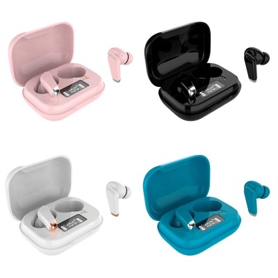 Auscultadores sem fios com estojo de carregamento em quatro cores diferentes