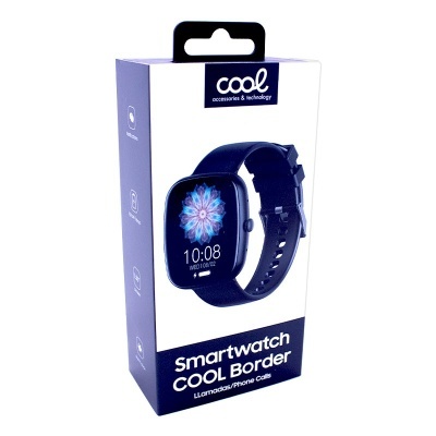 Caixa de smartwatch COOl Border com bracelete preta e ecrã digital