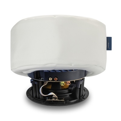 Coluna de som embutida com estrutura interior e cobertura branca