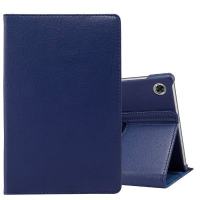 Capa azul escura para tablet com suporte giratório