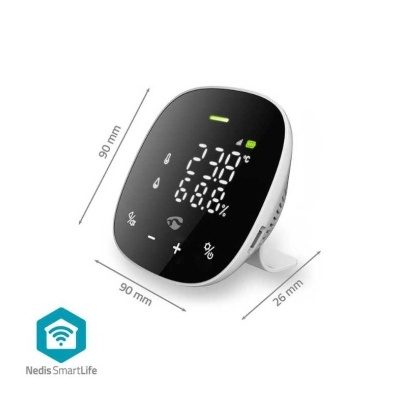 Termóstato digital Nedis SmartLife com visor LED preto e estrutura branca